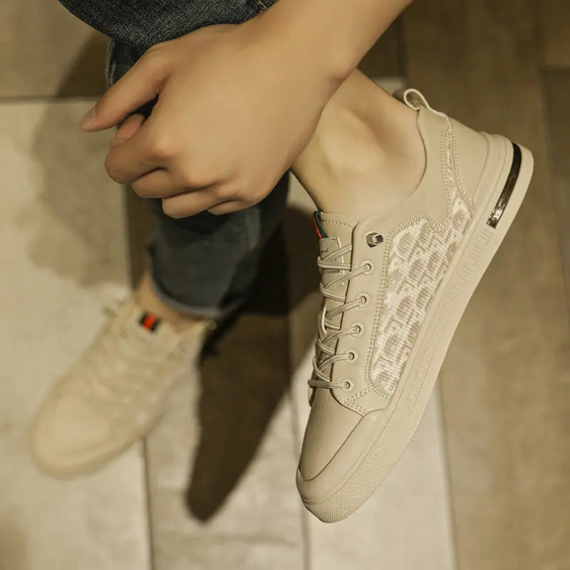 Zapatos deportivos casuales de estudiante de moda, zapatos de tabla exterior con cordones de corte bajo para hombres eprolo
