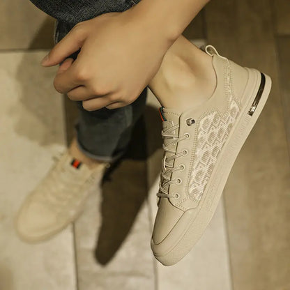 Zapatos deportivos casuales de estudiante de moda, zapatos de tabla exterior con cordones de corte bajo para hombres eprolo