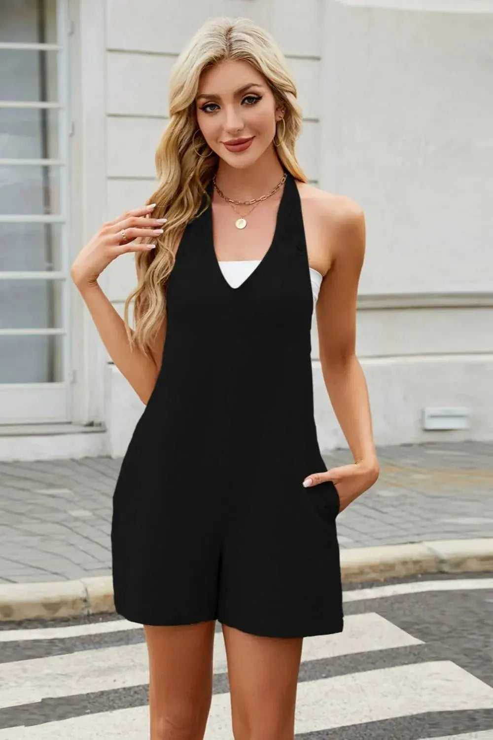 Pelele con cuello halter y cuello en V eprolo