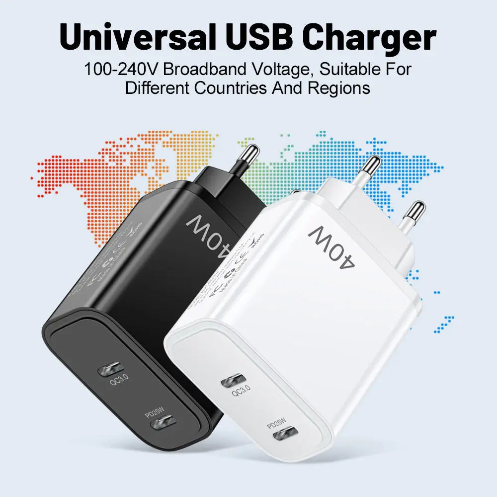 Fast charging mobile phone charging head dual PD Type-C mobile phone charger eprolo