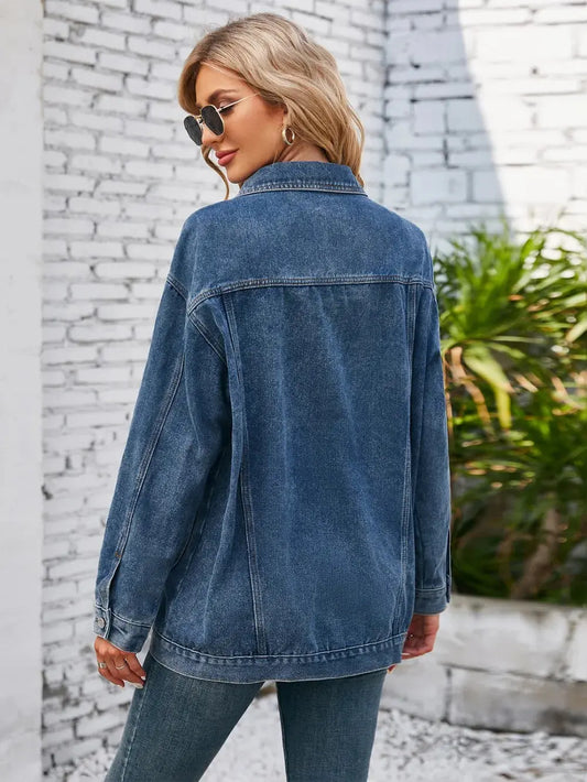 Chaqueta vaquera de manga larga con botones eprolo