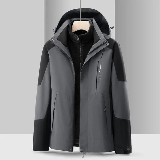 Traje de asalto tres en uno con capucha, impermeable y a prueba de viento, ideal para escalada y actividades al aire libre en otoño e invierno. Modelo para parejas. eprolo