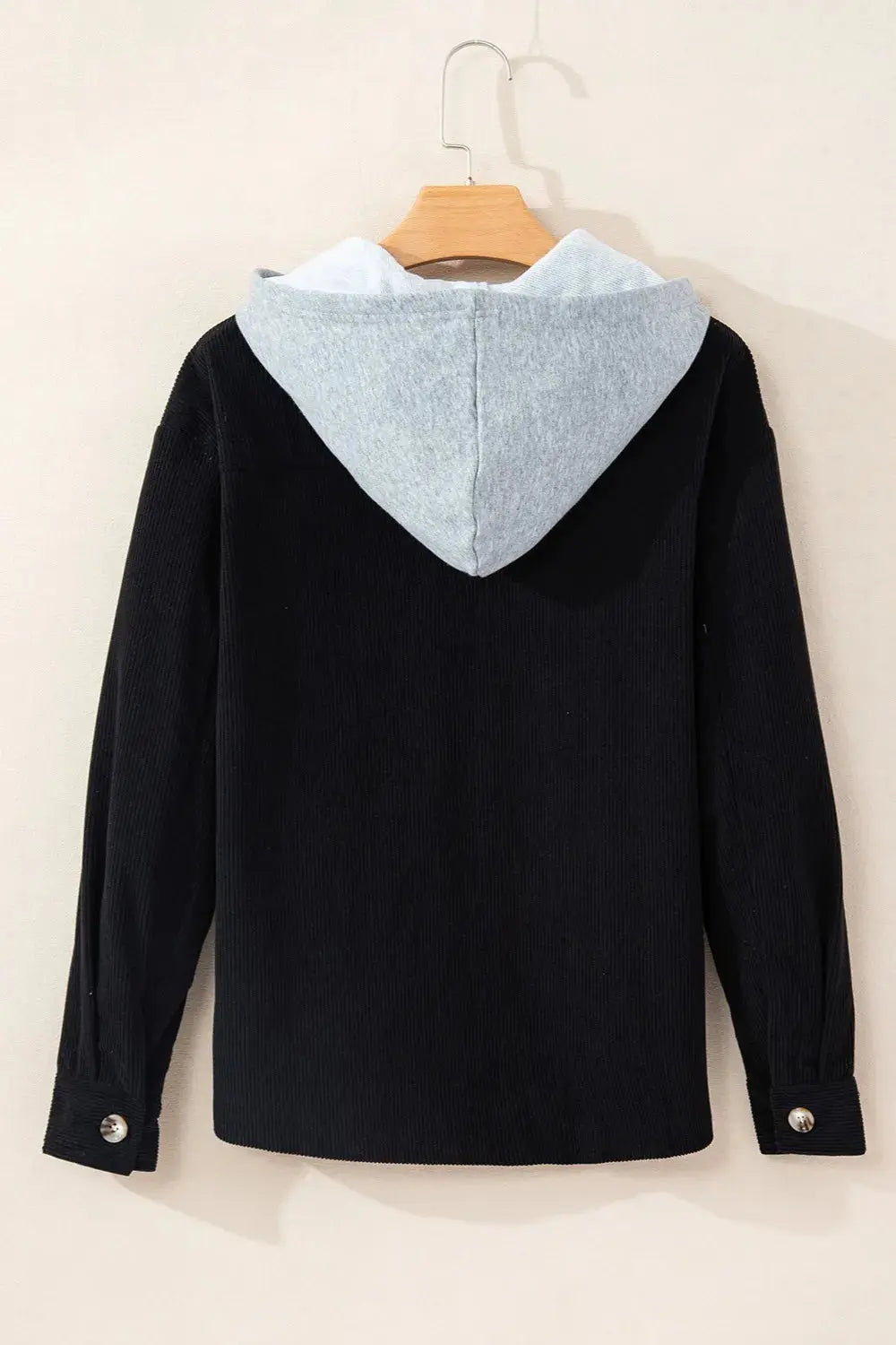 Chaqueta con capucha de manga larga con botones y cordón ajustable eprolo