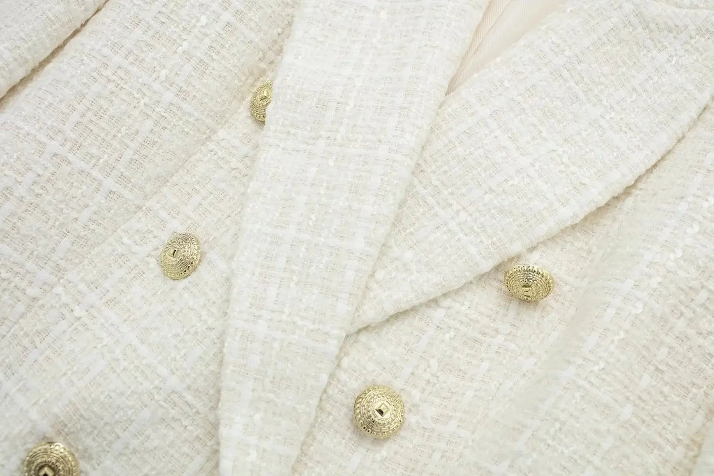Chaqueta de traje de doble botonadura con textura de color sólido retro nueva de otoño europeo y americano para mujer eprolo
