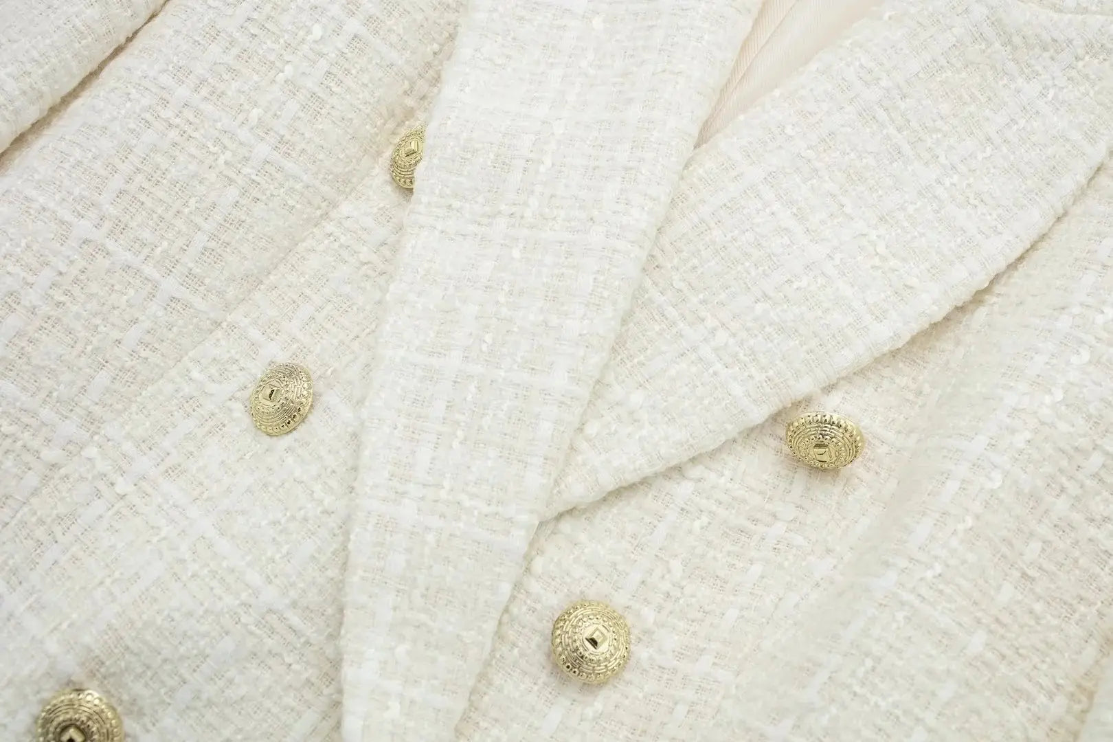 Chaqueta de traje de doble botonadura con textura de color sólido retro nueva de otoño europeo y americano para mujer eprolo