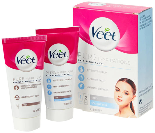 Kit de cremas faciales Veet Sensitive (2 x 50 ml) Skinluminova