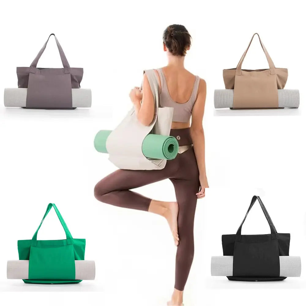 Bolsa de esterilla de yoga Pilates Bolso de lona Equipo de ejercicio al aire libre Bolsa de hombro de esterilla de yoga de viaje - Skinluminova