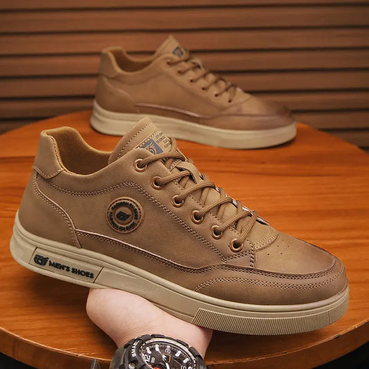 Zapatos de trabajo estilo británico Martin de cuero, zapatos casuales de suela suave, zapatos de moda para hombre de un solo pie eprolo