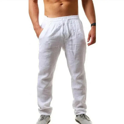 Pantalones de lino y algodón con bolsillos Skinluminova
