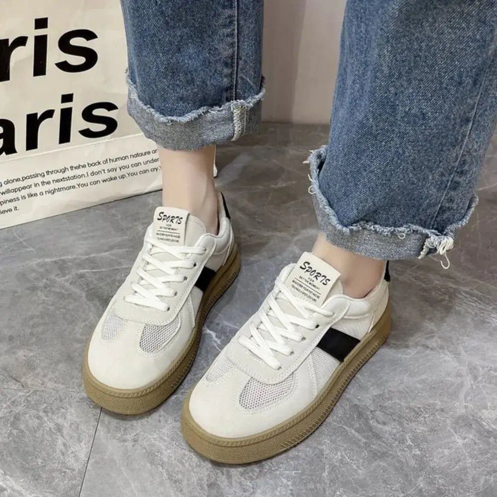 Zapatillas de plataforma con cordones de malla transpirable en contraste eprolo