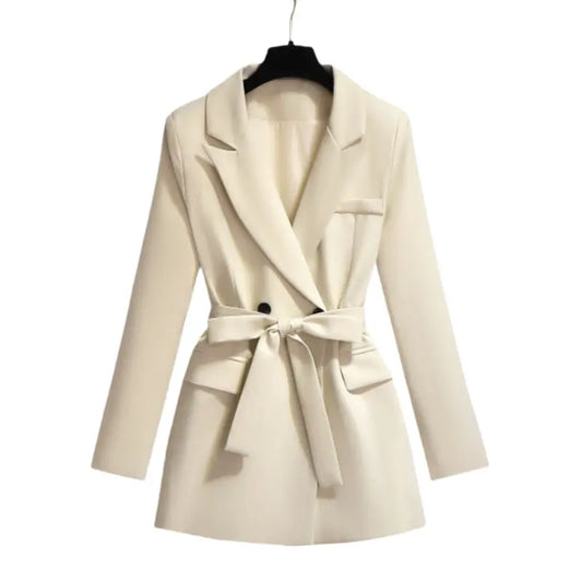 Chaqueta de traje de estilo coreano para mujer, temperamento de alta gama, chaqueta de traje con cintura suelta para mujer, chaqueta informal de moda con cordones para mujer eprolo