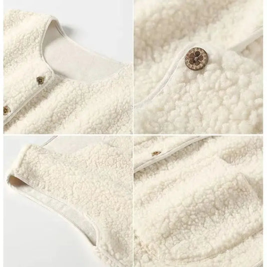 Chaleco de mujer de color sólido, versátil, ropa de abrigo, camisola corta, tendencia de moda casual eprolo