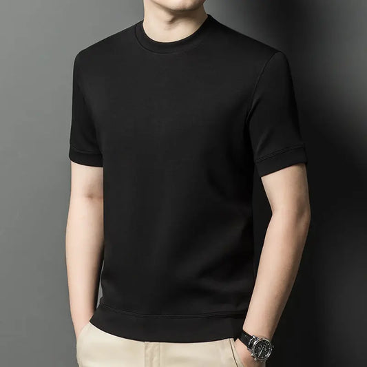 Suéter de punto de punto de manga corta de verano nuevo casual con cuello redondo para hombre eprolo