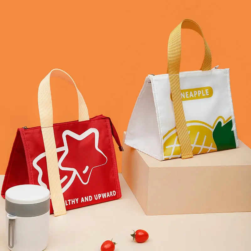 Bolsa de almuerzo portátil de gran capacidad, sencilla y a la moda, gruesa, impermeable, bolsa aislante eprolo
