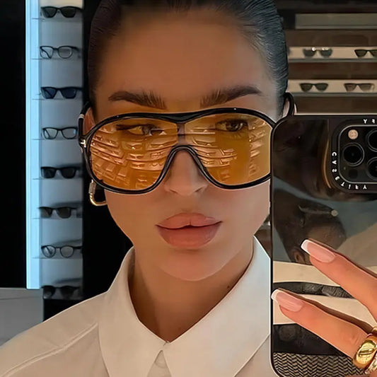 Gafas de sol con forma de sapo en forma de T Nuevas gafas de sol modernas, personalizadas, con montura grande y versátiles para mujer eprolo