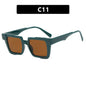 Montura de gafas cuadradas con bloqueo de color, lentes planas antiluz azul, montura de gafas de moda, sensación de alta gama, personalidad exagerada, femenina eprolo