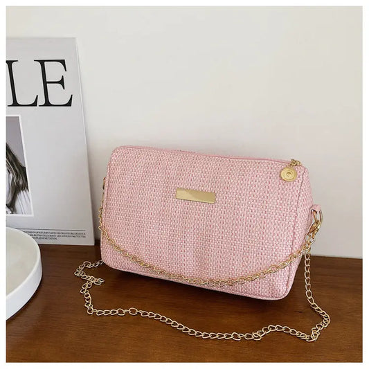 Summer Bag Women's New Ins Casual Large Capacity Pillow Bag Simple Solid Color Chain Shoulder Messenger Bag eprolo