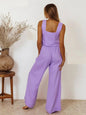 Conjunto de top y pantalón sin mangas con cuello cuadrado eprolo