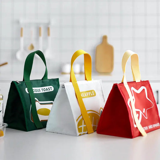 Bolsa de almuerzo portátil de gran capacidad, sencilla y a la moda, gruesa, impermeable, bolsa aislante eprolo