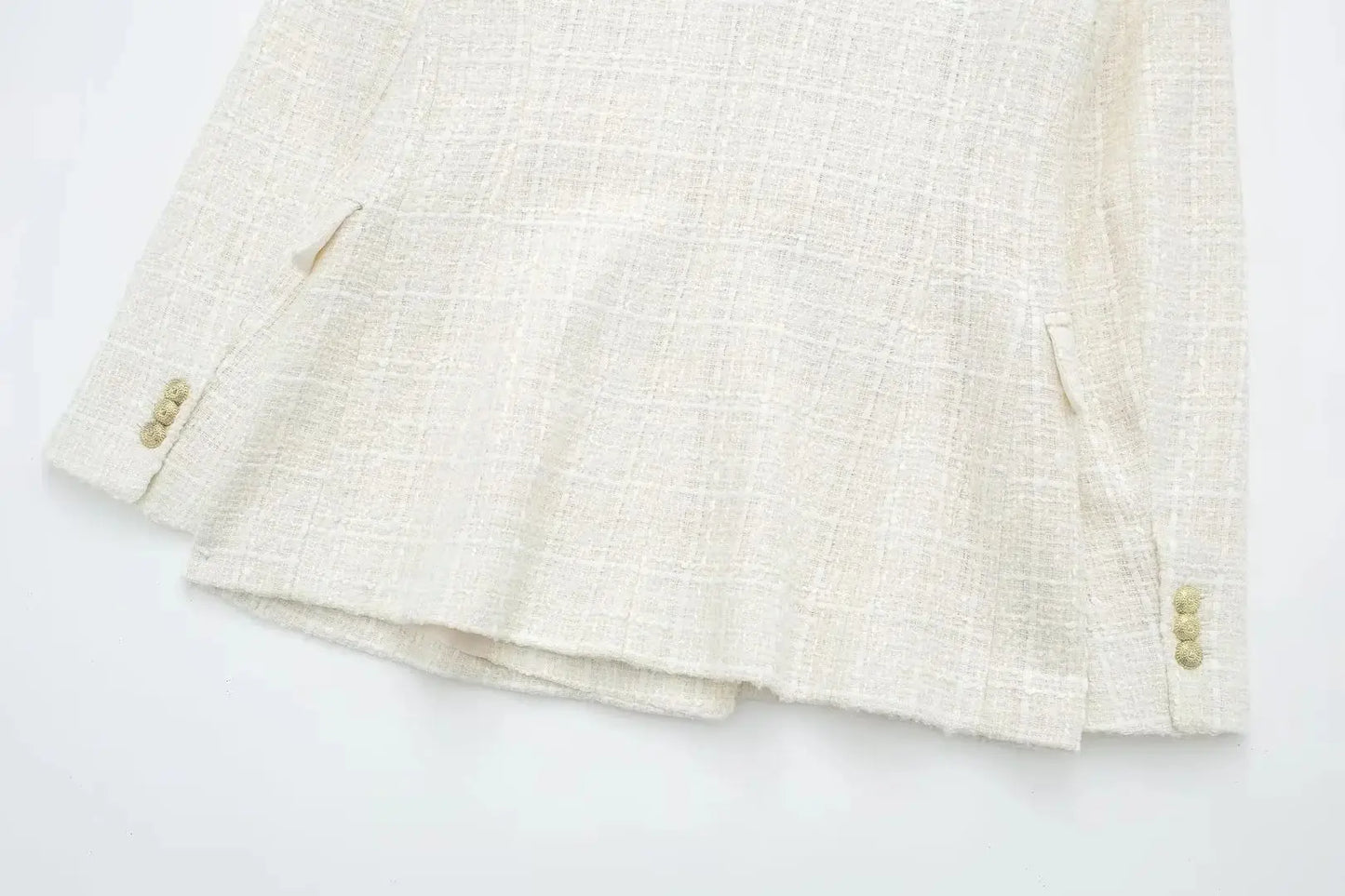 Chaqueta de traje de doble botonadura con textura de color sólido retro nueva de otoño europeo y americano para mujer eprolo