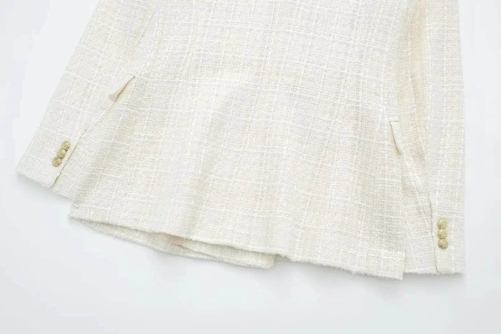 Chaqueta de traje de doble botonadura con textura de color sólido retro nueva de otoño europeo y americano para mujer eprolo