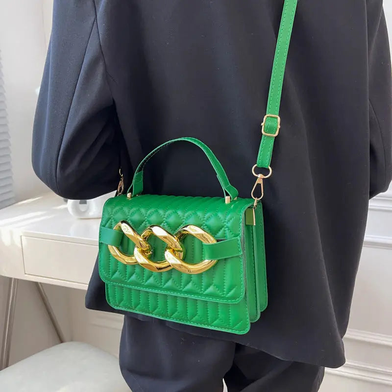 Bolso pequeño acanalado de estilo Hong Kong para mujeres Bolso de niña de verano Nuevo bolso de mensajero de moda Bolso cuadrado pequeño de hombro simple portátil eprolo