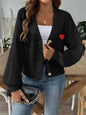 Mujer Otoño/Invierno Nueva Colección Love Stickers Chaqueta de botones cortos Suéter eprolo