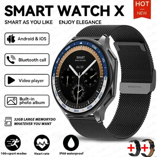 Reloj inteligente DT Watch X con gran memoria 4G, reproducción local de música y video, llamadas Bluetooth a prueba de agua, teléfono inteligente eprolo