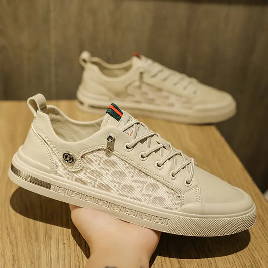 Zapatos deportivos casuales de estudiante de moda, zapatos de tabla exterior con cordones de corte bajo para hombres eprolo