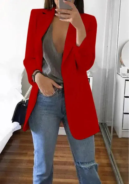 Blazer tipo cárdigan ajustado con temperamento - Skinluminova