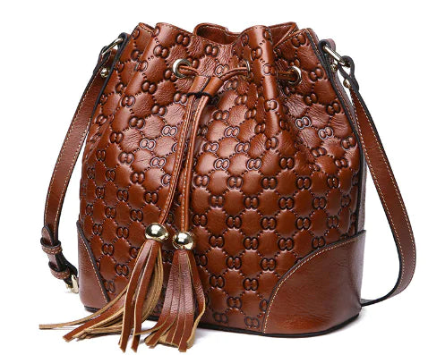 Bolso estilo cubo de piel vintage para mujer: diseño versátil Skinluminova