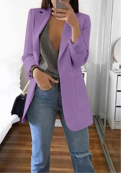Blazer tipo cárdigan ajustado con temperamento - Skinluminova