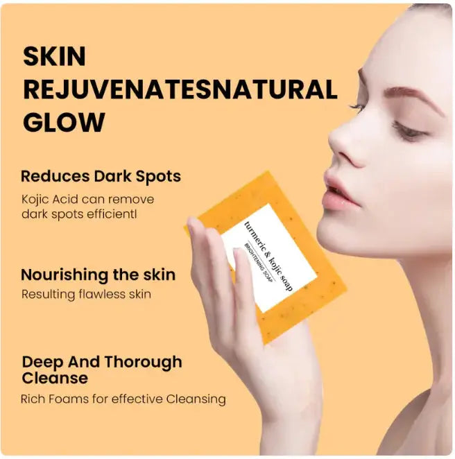 Jabón artesanal de cúrcuma y limón con ácido kójico Skinluminova