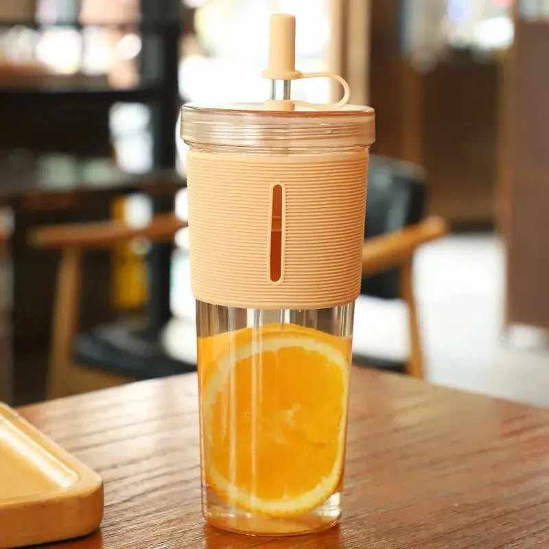 Vaso de plástico portátil de gran capacidad para estudiantes, de doble capa y para exteriores Skinluminova
