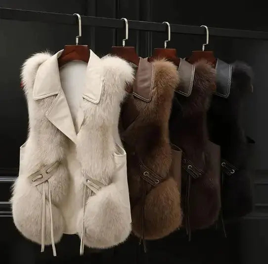 Elegante chaqueta de piel con patchwork Skinluminova