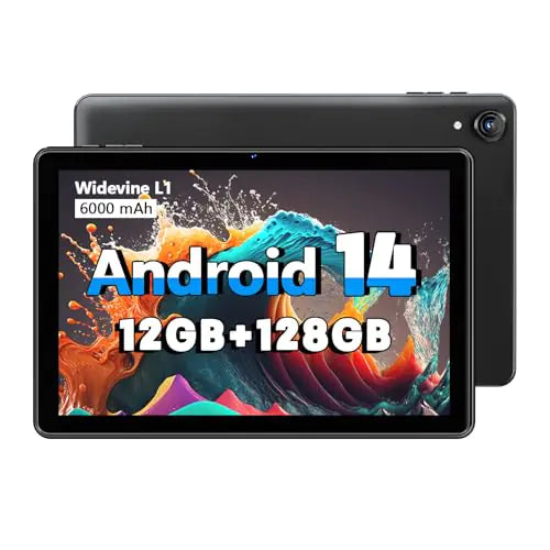 Tableta Android 14 | 10" IPS HD 1280x800 | 12GB RAM, 128GB ROM (expandible a 1TB) | Procesador Octa-Core Unisoc A523 | Cámara dual. Skinluminova