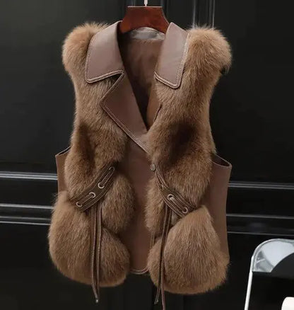 Elegante chaqueta de piel con patchwork Skinluminova