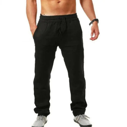 Pantalones de lino y algodón con bolsillos Skinluminova