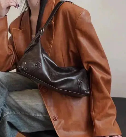 Mensajera de cuero encerado retro Skinluminova