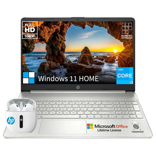 Laptop HP 15.6" | Intel i3 6-Core | 16GB RAM | 1TB SSD | FHD | Windows 11 | Office Lifetime | Teclado numérico | HDMI | Cámara. Skinluminova