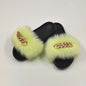 Chanclas de piel de zorro sintética de peluche, pantuflas de moda Skinluminova
