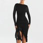 Vestido tubo sin espalda con costuras de malla Skinluminova