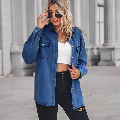 Camisa de Denim Slim Fit Chic para una Elegancia Sin Esfuerzo Skinluminova