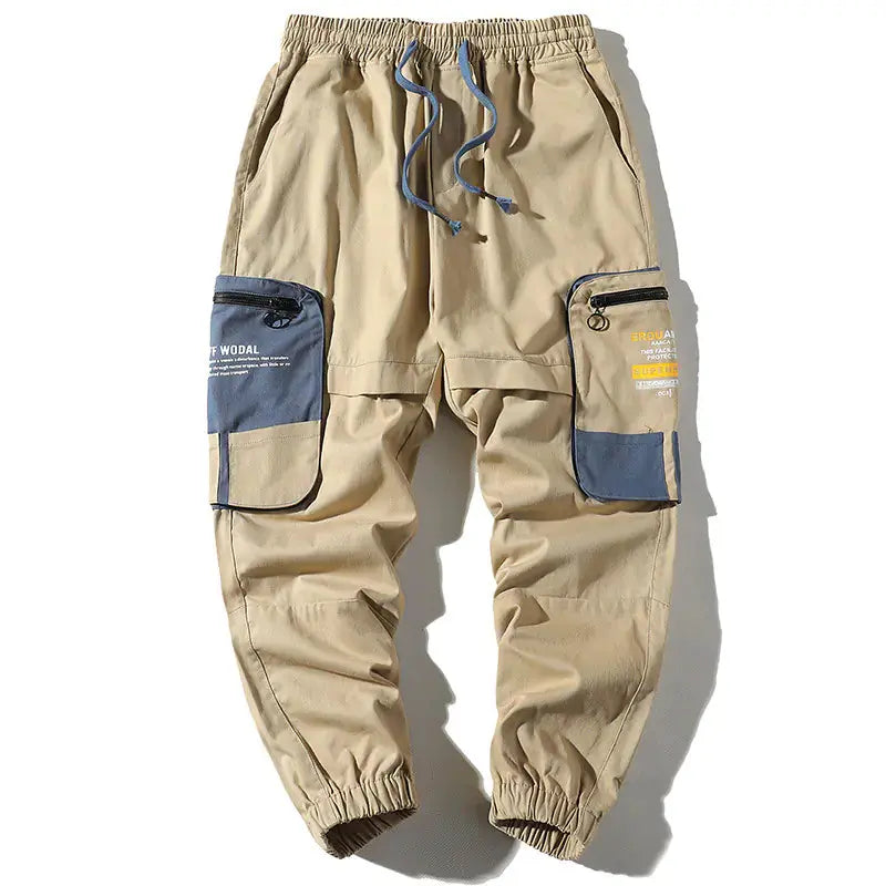 Pantalones cargo con bloques de color y bolsillos grandes Skinluminova