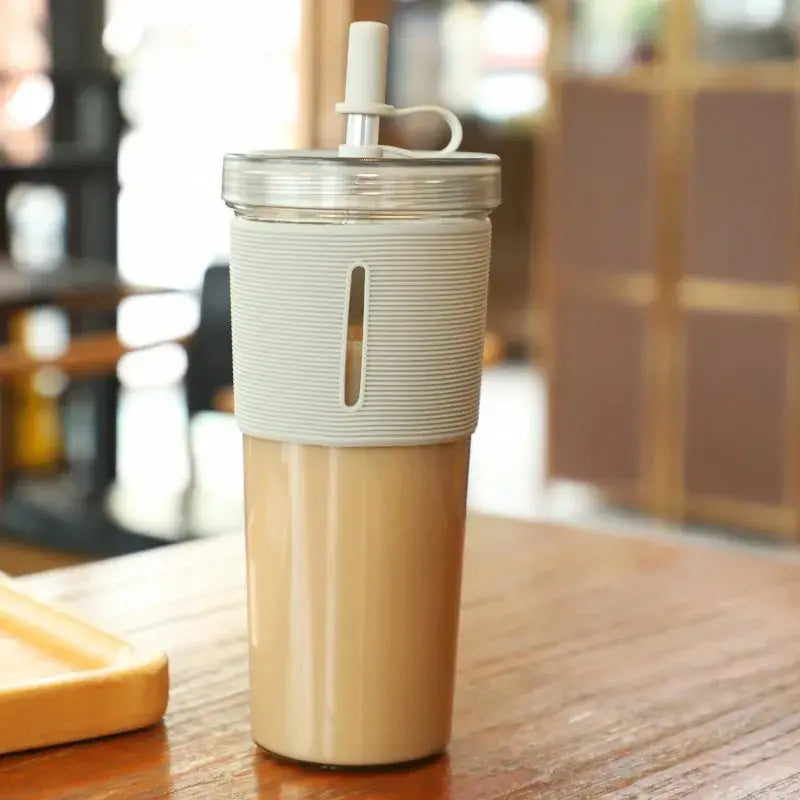 Vaso de plástico portátil de gran capacidad para estudiantes, de doble capa y para exteriores Skinluminova