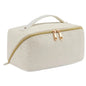 Telena Bolsa de Maquillaje Bolsa de Cosméticos de Viaje de Gran Capacidad Bolsas Organizadoras de Maquillaje Livianas y Portátiles para Mujeres con Asa y Divisor Abierto Plano Blanco Roto Skinluminova