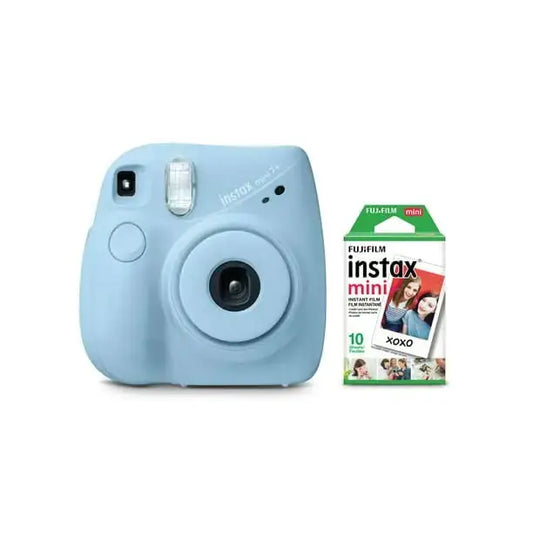 Paquete FujiFilm Instax Mini 7+ azul claro + (paquete de 10 películas) Skinluminova