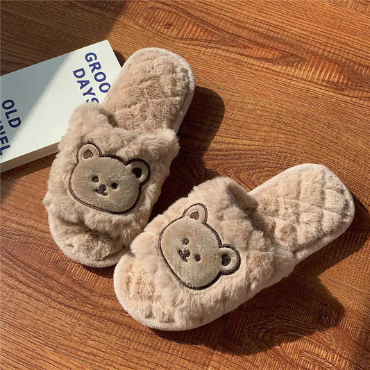 Bonitas pantuflas de algodón con forma de oso Skinluminova