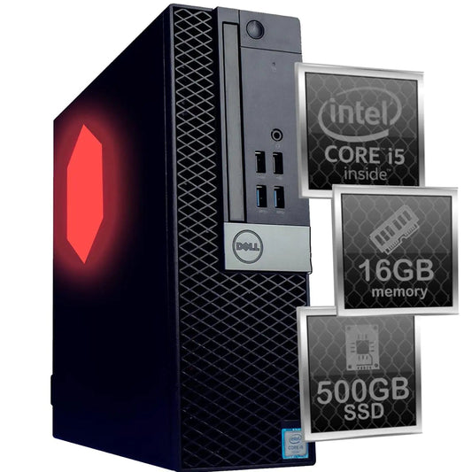 Computadora de Escritorio Dell OptiPlex 5050 RGB | Intel Core i5 3.2 GHz Quad-Core | 16 GB RAM DDR4 | SSD 500 GB | Windows 10 Pro | ideal para Hogar u Oficina Skinluminova