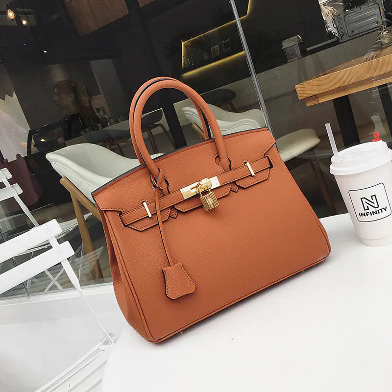 Mini bolso tote de piel auténtica platino para mujer Skinluminova